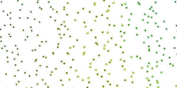 Vert Foncé Fond Vectoriel Jaune Avec Petites Grandes Étoiles Illustration — Image vectorielle
