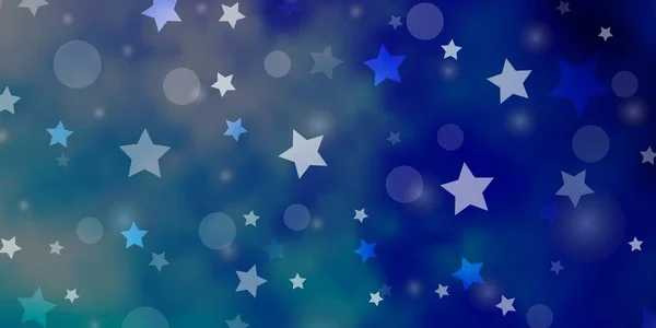 Rosa Claro Fondo Vector Azul Con Círculos Estrellas — Archivo Imágenes Vectoriales