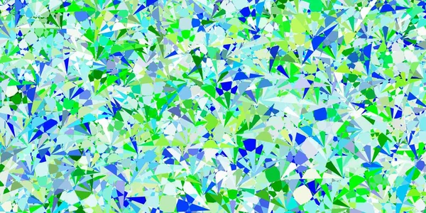 Azul Claro Fundo Vetorial Verde Com Triângulos Linhas Ilustração Material — Vetor de Stock
