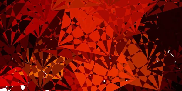 Rojo Claro Fondo Vector Amarillo Con Triángulos Ilustración Con Formas — Vector de stock