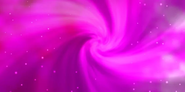 明るいピンクベクトル背景とともにカラフルな星 — ストックベクタ