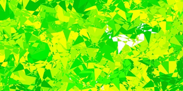 Verde Claro Patrón Vectorial Amarillo Con Formas Poligonales Ilustración Abstracta — Vector de stock