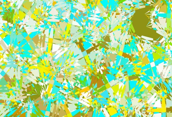 Hellblaue Gelbe Vektorschablone Mit Dreiecksformen Illustration Mit Abstrakten Bunten Dreiecksformen — Stockvektor