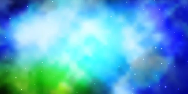 Ανοιχτό Μπλε Πράσινο Διάνυσμα Φόντο Πολύχρωμα Αστέρια — Διανυσματικό Αρχείο