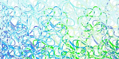 Açık mavi, yeşil çizgili vektör arkaplan. Gradyan eğrileri olan renkli soyut çizimler. Posterleriniz ve afişleriniz için en iyi tasarım.