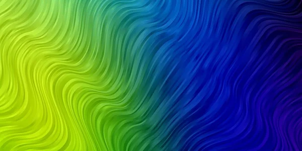 Licht Multicolor Vector Patroon Met Gebogen Lijnen Kleurrijke Illustratie Ronde — Stockvector