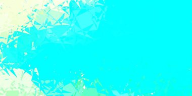 Koyu mavi, çokgen formlu yeşil vektör arkaplan. Üçgen şekilli, şekilli muhteşem soyut çizimler. Reklamlar için şablon.