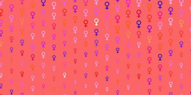Açık Mavi, kadın hakları sembollü kırmızı vektör dokusu. Değişken feminizm şekilli renkli bir illüstrasyon. Duvar kağıtları için zarif tasarım.