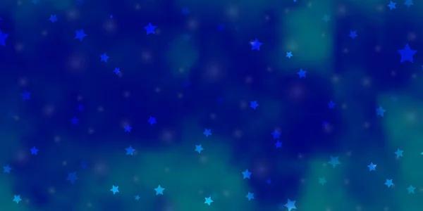 Ljusblå Vektormall Med Neonstjärnor — Stock vektor