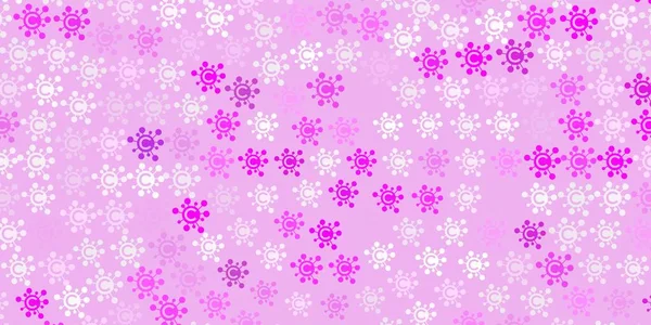 Violet Clair Motif Vectoriel Rose Avec Des Éléments Coronavirus Illustration — Image vectorielle