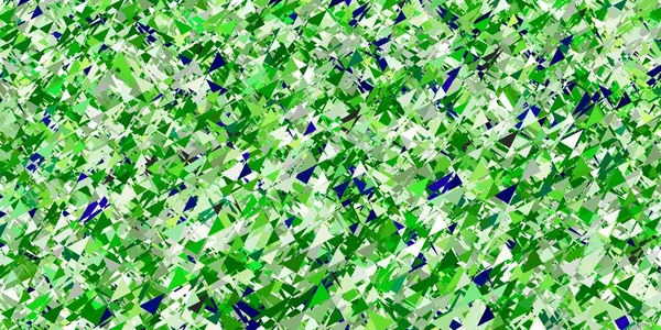 Açık yeşil vektör şablonu, kristaller, üçgenler. Üçgen şekilli ışıltılı soyut çizimler. Web siteniz için basit tasarım.