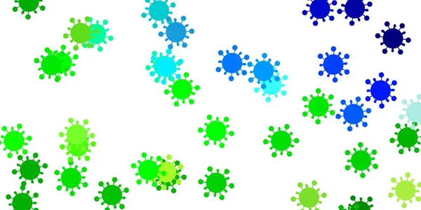 Light Blue Green Vector Background Covid Symbols Abstract Illustration Biological — Stock Vector