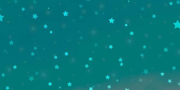 Hellgrüner Vektorhintergrund Mit Kleinen Und Großen Sternen — Stockvektor