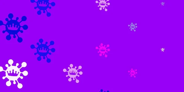 Світло Рожевий Синій Векторний Візерунок Елементами Коронавірусу Барвисті Абстрактні Ілюстрації — стоковий вектор