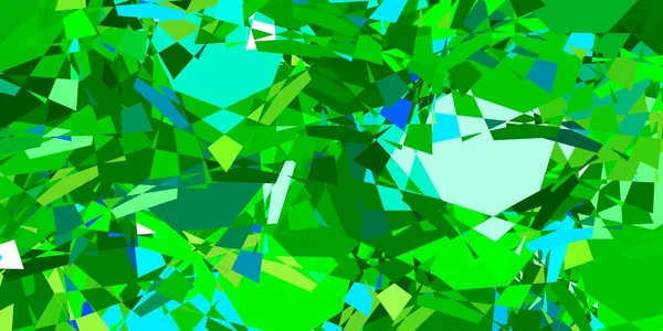浅蓝色 带任意三角形的绿色矢量纹理 带有抽象的彩色三角形形状的说明 壁纸的设计 — 图库矢量图片