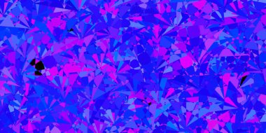 Koyu mavi, kırmızı arkaplan üçgenli, çizgili. Renkli soyut üçgenli web materyali çizimi. Terfi modelleri.