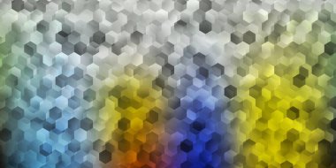 Açık mavi, altıgen şekilli sarı vektör arkaplan. Soyut tarzda akıllı tasarım ve bir yığın gradyan altıgen. Reklamlarınızı yapmak için temel tasarım.