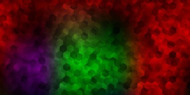 Renkli altıgenli koyu renkli vektör dokusu. Renkli gradyan altıgenli akıllı soyut çizim. Tasarımına kolay bir ekleme.