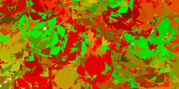 Jasnozielona Czerwono Wektorowa Faktura Losowymi Trójkątami Ilustracja Materiału Internetowego Kolorowymi — Wektor stockowy