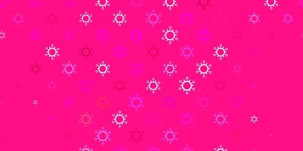 Fundo Vetor Rosa Claro Com Símbolos Vírus Ilustração Abstrata Com — Vetor de Stock