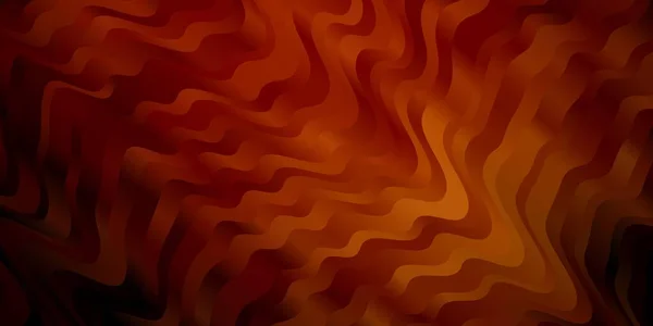 Темно Оранжевый Векторный Фон Изогнутыми Линиями Иллюстрация Полутоновом Стиле Градиентными — стоковый вектор