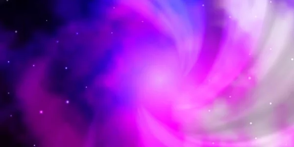 Світло Фіолетовий Рожевий Векторний Фон Маленькими Великими Зірками — стоковий вектор