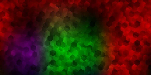 Тёмная Многоцветная Векторная Текстура Красочными Шестиугольниками Умная Абстрактная Иллюстрация Цветными — стоковый вектор