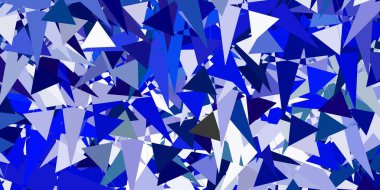 Açık mavi, üçgen formlu yeşil vektör düzeni. Modern tarzda üçgen şekilli akıllı soyut çizimler. Reklamlarınıza basit bir ekleme..