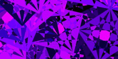 Açık Mor, üçgen şekilli pembe vektör şablonu. Soyut renkli üçgen şekilli illüstrasyon. İniş sayfaları.