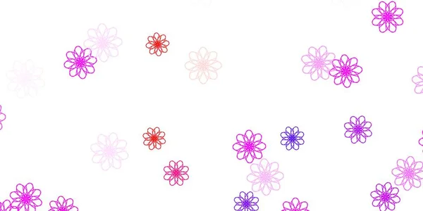 Bleu Clair Vecteur Rouge Illustration Naturelle Avec Des Fleurs Conception — Image vectorielle
