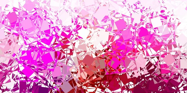 ランダムな三角形で明るいピンクのベクトルテクスチャ 抽象的なスタイルでカラフルなグラデーションを持つ三角形の形 壁紙のデザイン — ストックベクタ