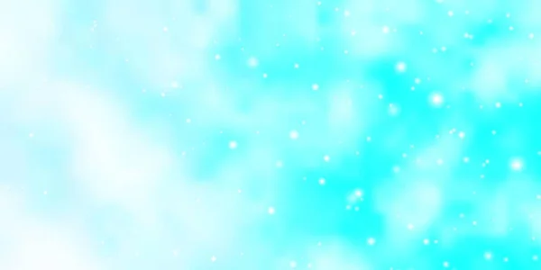Hellblaue Vektorschablone Mit Neonsternen — Stockvektor