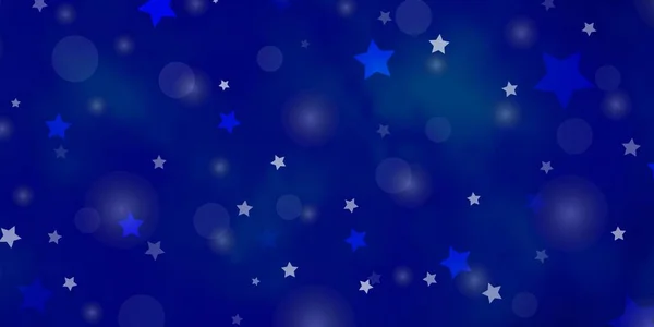 Patrón Vectorial Luz Azul Con Círculos Estrellas Ilustración Con Conjunto — Archivo Imágenes Vectoriales