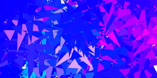 Rosa Claro Fondo Vector Azul Con Triángulos Ilustración Con Formas — Vector de stock