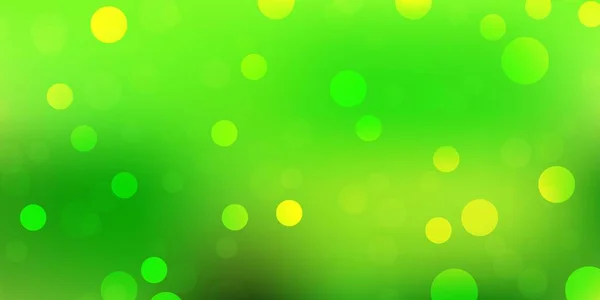 明るい緑 黄色のベクトルの背景 自然のスタイルでグラデーションドットとカラフルなイラスト カーテンのためのパターン — ストックベクタ