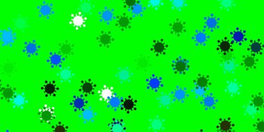 Grip belirtileriyle ışık çokrenkli vektör şablonu. Biyolojik değişim şekilli soyut çizimler. Biyolojik tehlike uyarısı için tasarım.