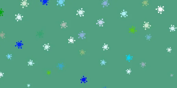 Светло Голубая Зеленая Векторная Текстура Болезнетворными Сияниями Абстрактная Иллюстрация Биологическими — стоковый вектор