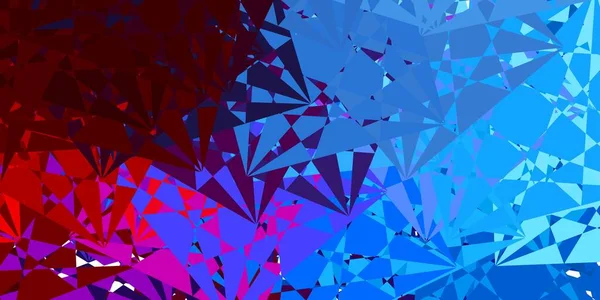 Azul Claro Fondo Vector Rojo Con Triángulos Ilustración Con Formas — Vector de stock