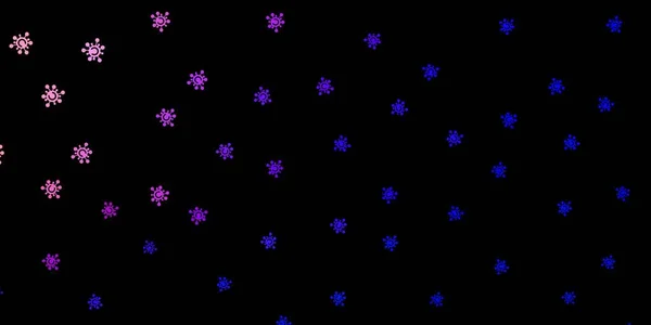 Темно Синій Жовтий Векторний Візерунок Елементами Коронавірусу Простий Дизайн Абстрактному — стоковий вектор