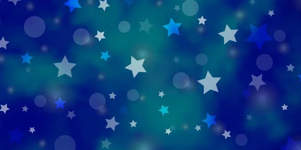 Luz Azul Vector Fondo Con Círculos Estrellas — Archivo Imágenes Vectoriales