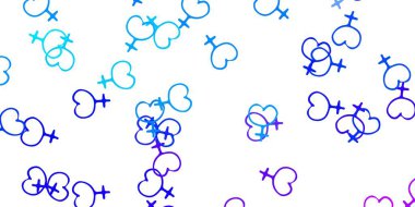 Açık pembe, kadın sembollü mavi vektör arkaplan. Kadın gücünün resmedildiği soyut bir çizim. Web siteniz için basit tasarım.