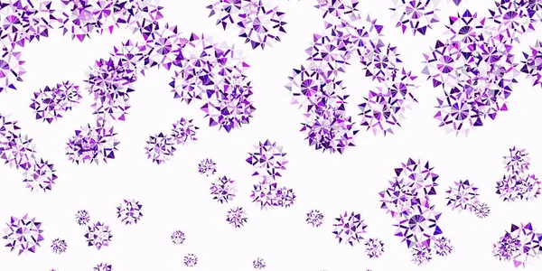 Светло Фиолетовый Векторный Фон Рождественскими Снежинками Умная Геометрическая Абстрактная Иллюстрация — стоковый вектор