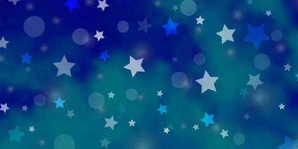 Luz Azul Vector Fondo Con Círculos Estrellas — Vector de stock