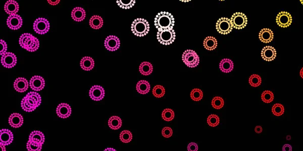 Σκούρο Ροζ Κίτρινο Διάνυσμα Φόντο Covid Σύμβολα Έξυπνη Απεικόνιση Covid — Διανυσματικό Αρχείο