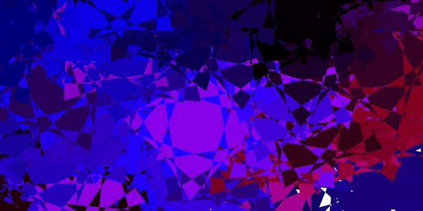 Dunkelblauer Roter Vektorhintergrund Mit Dreiecken Dreiecksformen Mit Farbenfrohem Verlauf Abstrakten — Stockvektor