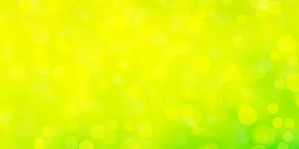 Verde Claro Fundo Vetorial Amarelo Com Círculos Glitter Ilustração Abstrata — Vetor de Stock