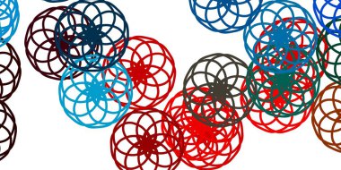 Açık mavi, daireli kırmızı vektör şablonu. Baloncuklu gradyan tarzda soyut dekoratif tasarım. Reklamlarınız için tasarım.