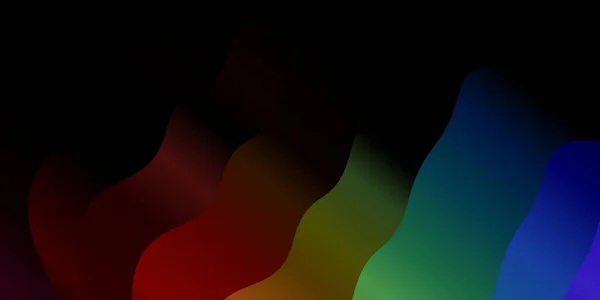 Dark Multicolor Vector Texture Wry Lines Colorful Illustration Circular Style — Stock vektor