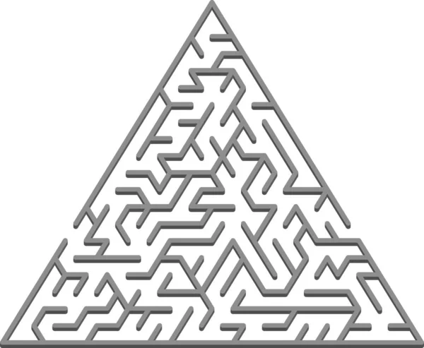 Cenário Vetorial Com Labirinto Triangular Cinza Labirinto Ilustração Complexa Com — Vetor de Stock