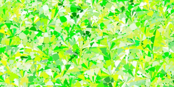 Světle Zelené Žluté Vektorové Pozadí Trojúhelníky Linie Chytrá Abstraktní Ilustrace — Stockový vektor